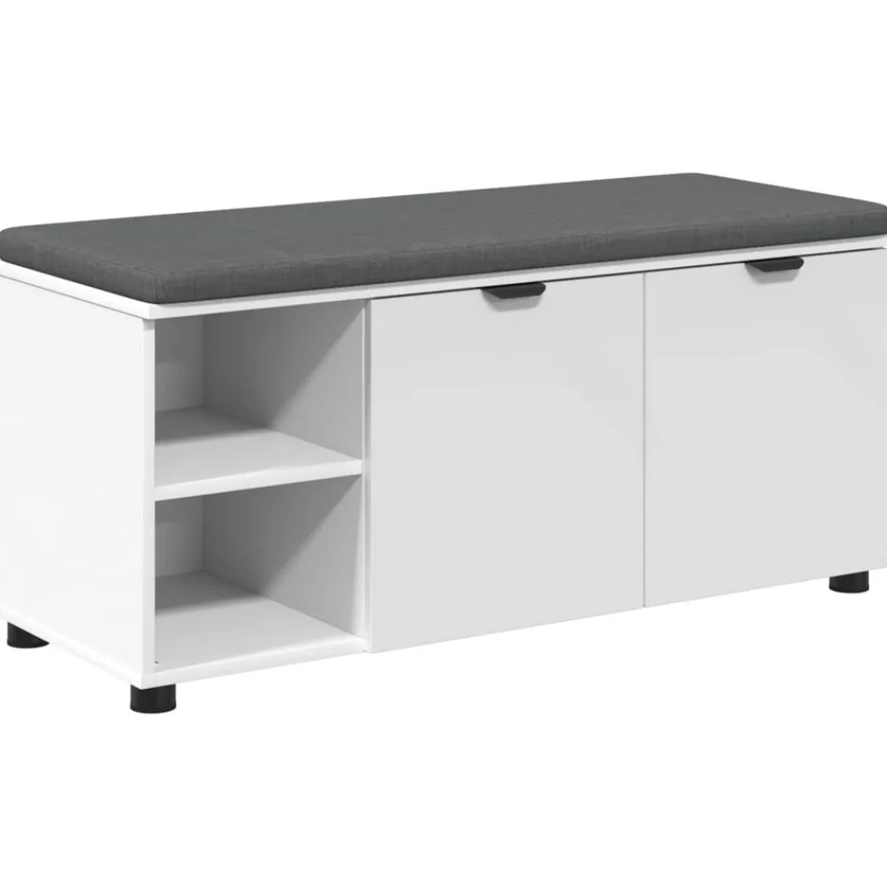 vidaXL Banco de entrada 100 x 38 x 46 cm Madera Ingenierizada y Tela White