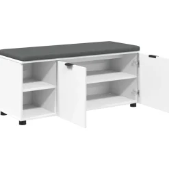 vidaXL Banco de entrada 100 x 38 x 46 cm Madera Ingenierizada y Tela White
