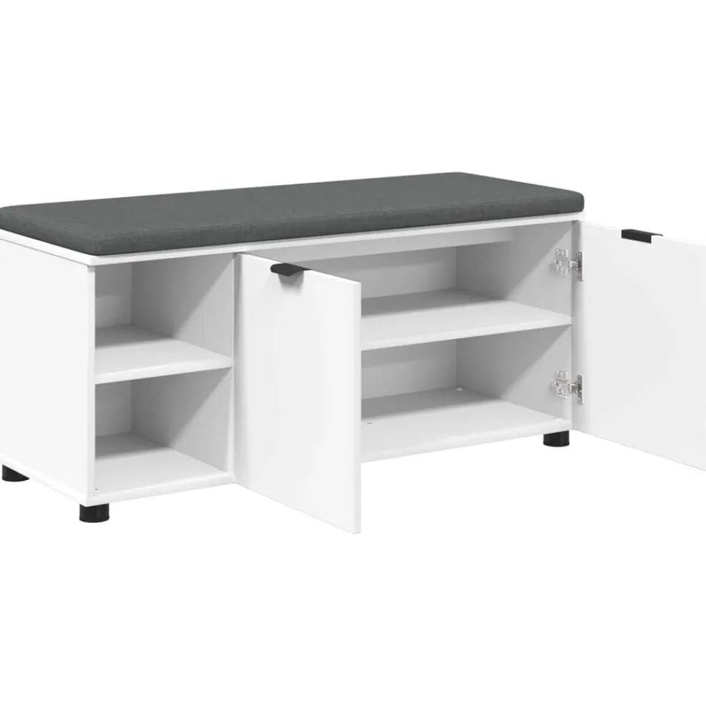 vidaXL Banco de entrada 100 x 38 x 46 cm Madera Ingenierizada y Tela White