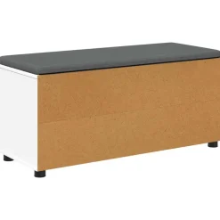 vidaXL Banco de entrada 100 x 38 x 46 cm Madera Ingenierizada y Tela White