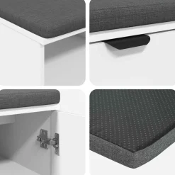 vidaXL Bancos-Banco de entrada 60 x 38 x 46 cm Madera Ingenierizada y Tela