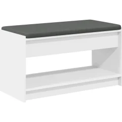 vidaXL Banco de entrada 83 x 38 x 45 cm Madera Ingenierizada y Tela Discount