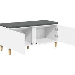 vidaXL Banco de entrada 100 x 38 x 46 cm Madera Ingenierizada y Tela White Online