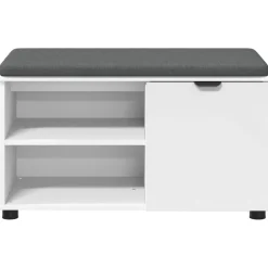 vidaXL Banco de entrada 80 x 38 x 46 cm Madera Ingenierizada y Tela White Hot