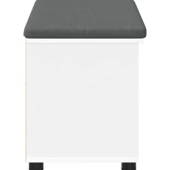 vidaXL Banco de entrada 80 x 38 x 46 cm Madera Ingenierizada y Tela White Hot