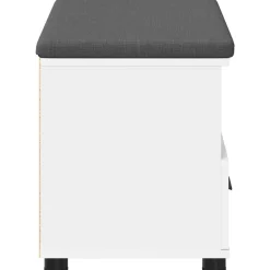 vidaXL Banco de entrada 80 x 38 x 46 cm Madera Ingenierizada y Tela White Sale