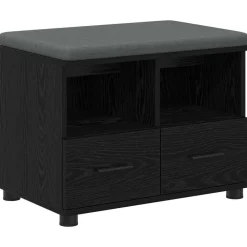 vidaXL Banco de entrada con cojín 60 x 38 x 46 cm Roble negro Best