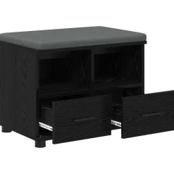 vidaXL Banco de entrada con cojín 60 x 38 x 46 cm Roble negro Best