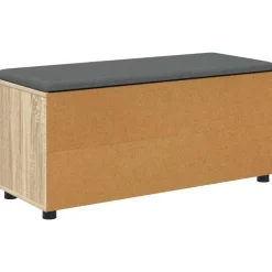 vidaXL Banco de entrada con cojín 100 x 38 x 46 cm Roble Sonoma Online