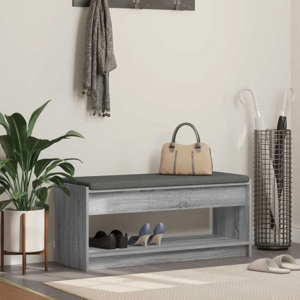 vidaXL Bancos-Banco de entrada con cojín 103 x 38 x 45 cm
