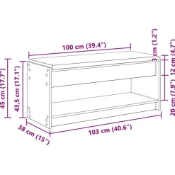 vidaXL Bancos-Banco de entrada con cojín 103 x 38 x 45 cm