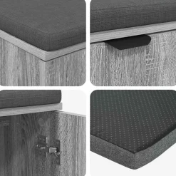 vidaXL Bancos-Banco de entrada con cojín 100 x 38 x 46 cm