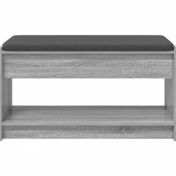 vidaXL Bancos-Banco de entrada con cojín Gris Sonoma 83 x 38 x 45 cm