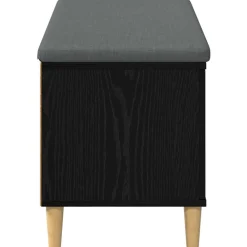 vidaXL Banco de entrada con cojín 100 x 38 x 46 cm Roble negro Sale