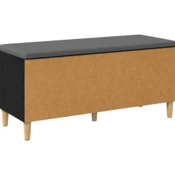 vidaXL Banco de entrada con cojín 100 x 38 x 46 cm Roble negro Sale