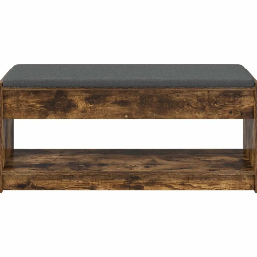 vidaXL Banco de entrada con cojín 103 x 38 x 45 cm Roble ahumado Hot