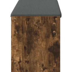 vidaXL Banco de entrada con cojín 103 x 38 x 45 cm Roble ahumado Hot