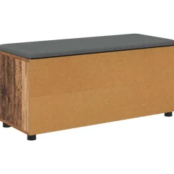 vidaXL Bancos-Banco de entrada con cojín Madera vieja 100 x 38 x 46 cm