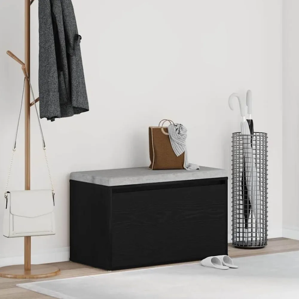 vidaXL Banco de entrada con cajón 80 x 40 x 45 cm Roble negro
