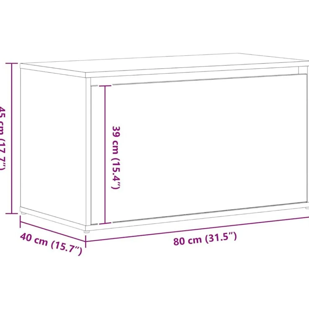 vidaXL Banco de entrada con cajón 80 x 40 x 45 cm Roble negro