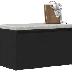 vidaXL Banco de entrada con cajón 80 x 40 x 45 cm Roble negro