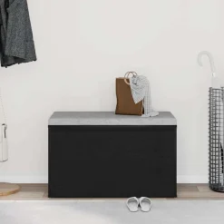 vidaXL Banco de entrada con cajón 80 x 40 x 45 cm Roble negro