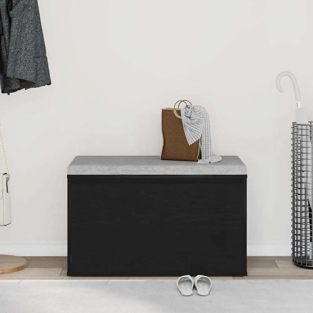 vidaXL Banco de entrada con cajón 80 x 40 x 45 cm Roble negro