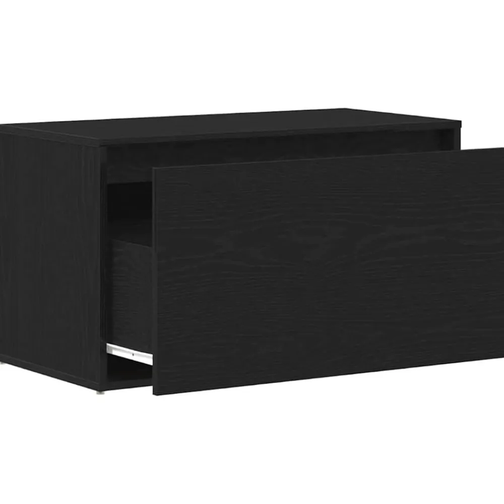 vidaXL Banco de entrada con cajón 80 x 40 x 45 cm Roble negro