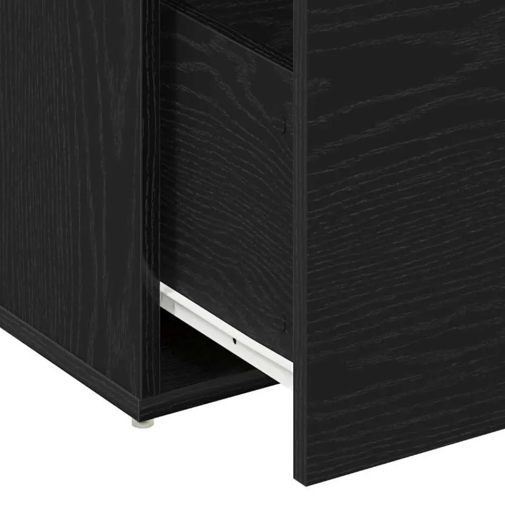 vidaXL Banco de entrada con cajón 80 x 40 x 45 cm Roble negro
