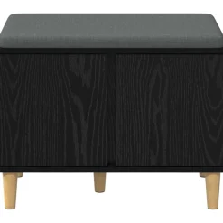 vidaXL Banco de entrada con cojín 60 x 38 x 46 cm Roble negro Discount