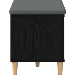 vidaXL Banco de entrada con cojín 60 x 38 x 46 cm Roble negro Discount