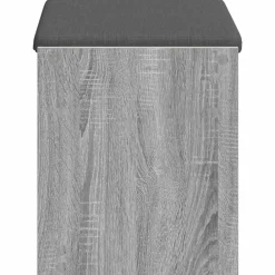 vidaXL Banco de entrada con cojín Gris Sonoma 63 x 38 x 45 cm