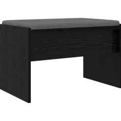 vidaXL Banco de entrada con cojín 63 x 38 x 40 cm Roble negro
