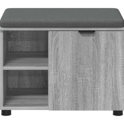 vidaXL Banco de entrada con cojín 60 x 38 x 46 cm Gris sonoma Online