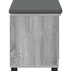 vidaXL Banco de entrada con cojín 60 x 38 x 46 cm Gris sonoma Online