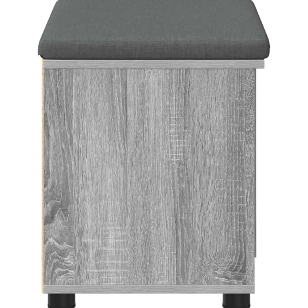vidaXL Banco de entrada con cojín 60 x 38 x 46 cm Gris sonoma Online