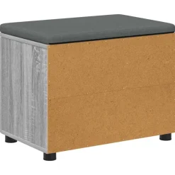 vidaXL Banco de entrada con cojín 60 x 38 x 46 cm Gris sonoma Online