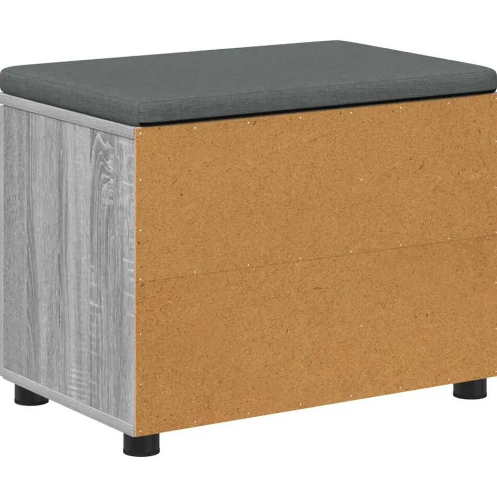 vidaXL Banco de entrada con cojín 60 x 38 x 46 cm Gris sonoma Online