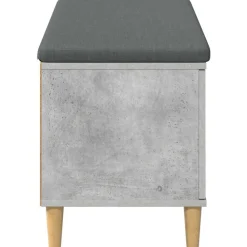 vidaXL Banco de entrada con cojín Gris Concreto 100 x 38 x 46 cm Gris hormig&oacute;n Clearance