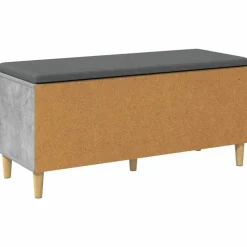 vidaXL Banco de entrada con cojín Gris Concreto 100 x 38 x 46 cm Gris hormig&oacute;n Clearance
