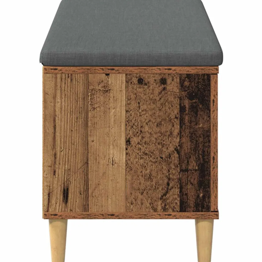 vidaXL Bancos-Banco de entrada con cojín Madera vieja 100 x 38 x 46 cm