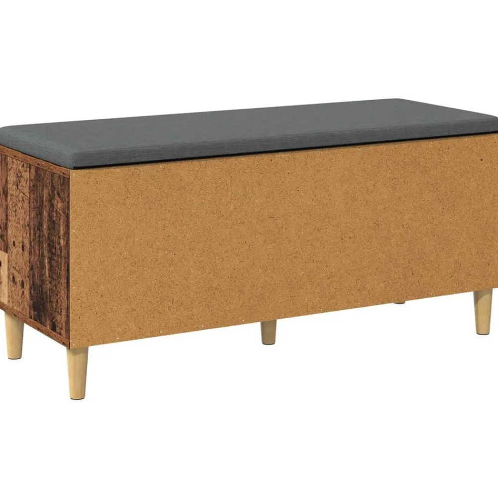 vidaXL Bancos-Banco de entrada con cojín Madera vieja 100 x 38 x 46 cm