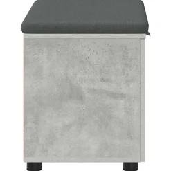vidaXL Banco de entrada con cojín Gris Concreto 60 x 38 x 46 cm Gris hormig&oacute;n Discount