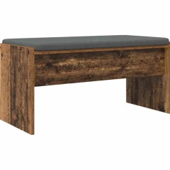 vidaXL Bancos-Banco de entrada con cojín Madera vieja 83 x 38 x 40 cm