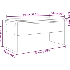 vidaXL Bancos-Banco de entrada con cojín Madera vieja 83 x 38 x 40 cm