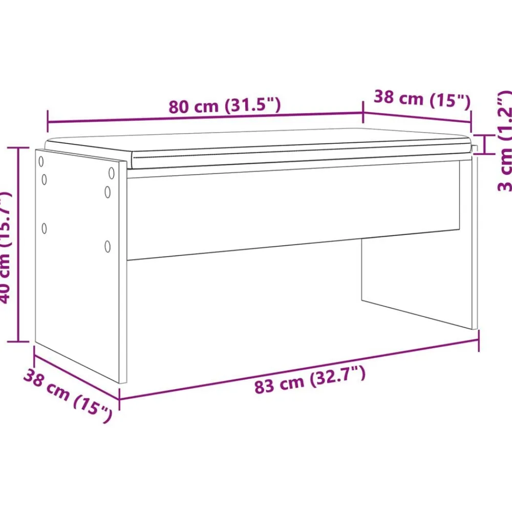 vidaXL Bancos-Banco de entrada con cojín Madera vieja 83 x 38 x 40 cm