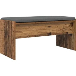 vidaXL Bancos-Banco de entrada con cojín Madera vieja 83 x 38 x 40 cm