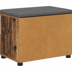 vidaXL Bancos-Banco de entrada con cojín Madera vieja 60 x 38 x 46 cm