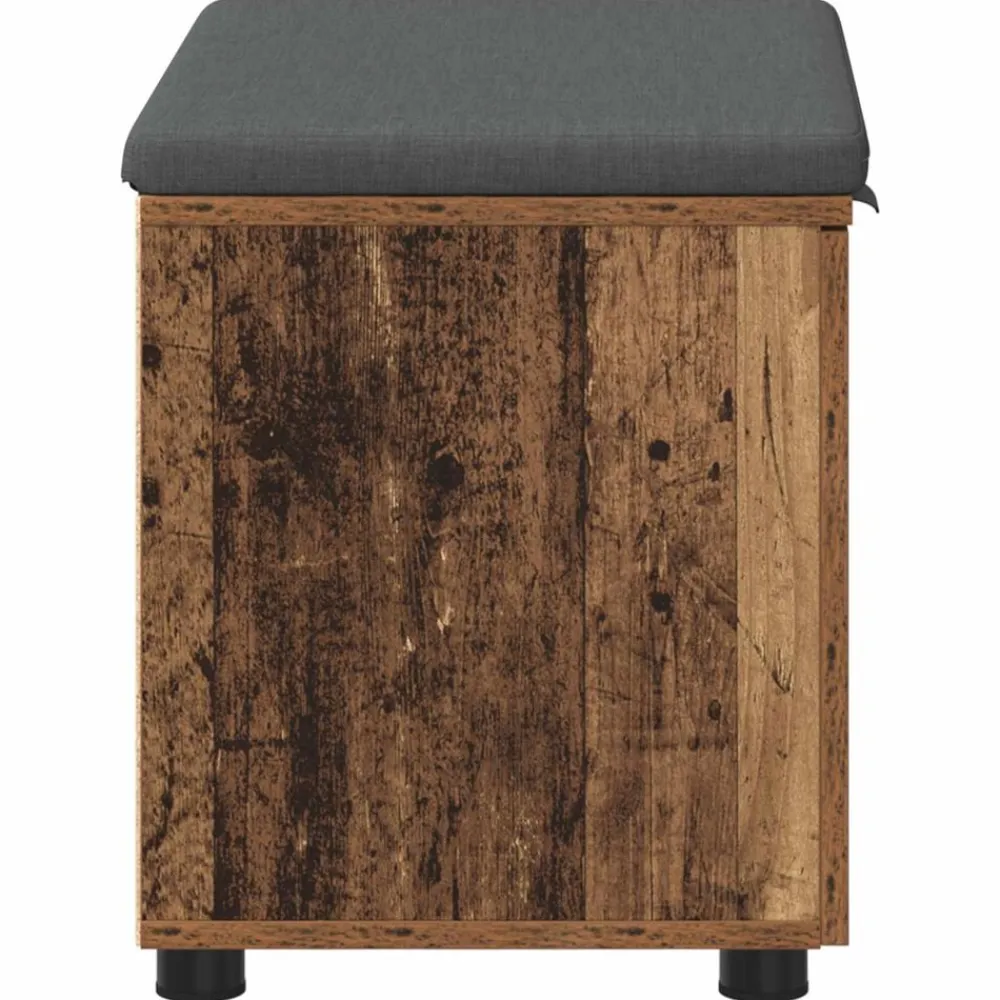 vidaXL Banco de entrada con cojín Madera vieja 60 x 38 x 46 cm Madera envejecida Online