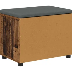 vidaXL Banco de entrada con cojín Madera vieja 60 x 38 x 46 cm Madera envejecida Online